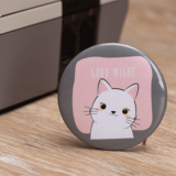 2.25" Cute Round Pin Back Button with Kitty on it